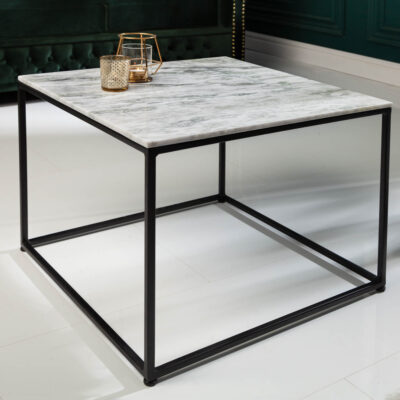 Konferenčný stolík Elements 50cm mramor biely