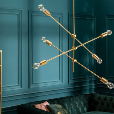 Závesná lampa variácia zlatá