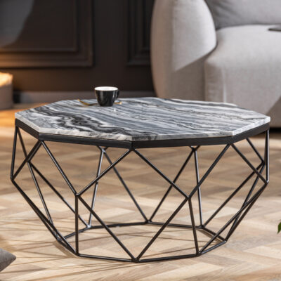 Konferenčný stolík Diamond 70cm mramor šedý