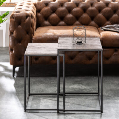 Konferenčný stolík Elements sada 2ks strieborná čierna