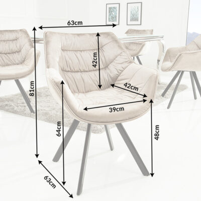 Stolička The Dutch Comfort velvet greige