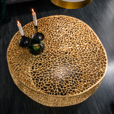 Konferenčný stolík Leaf 80cm zlatá