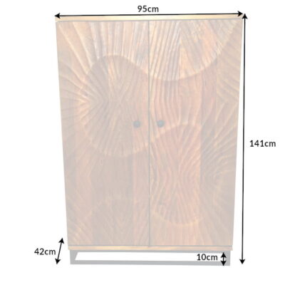 Dizajnová skrinka barová Zorpi 140cm masívne mangové drevo / hnedá