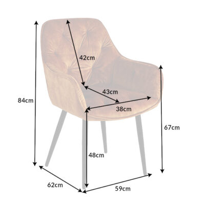 Stolička Milano horčicová žltý zamat
