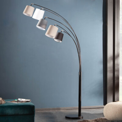 Stojacia lampa Levels čierna šedá biela