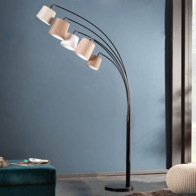 Stojacia lampa Levels biela béžová hnedá