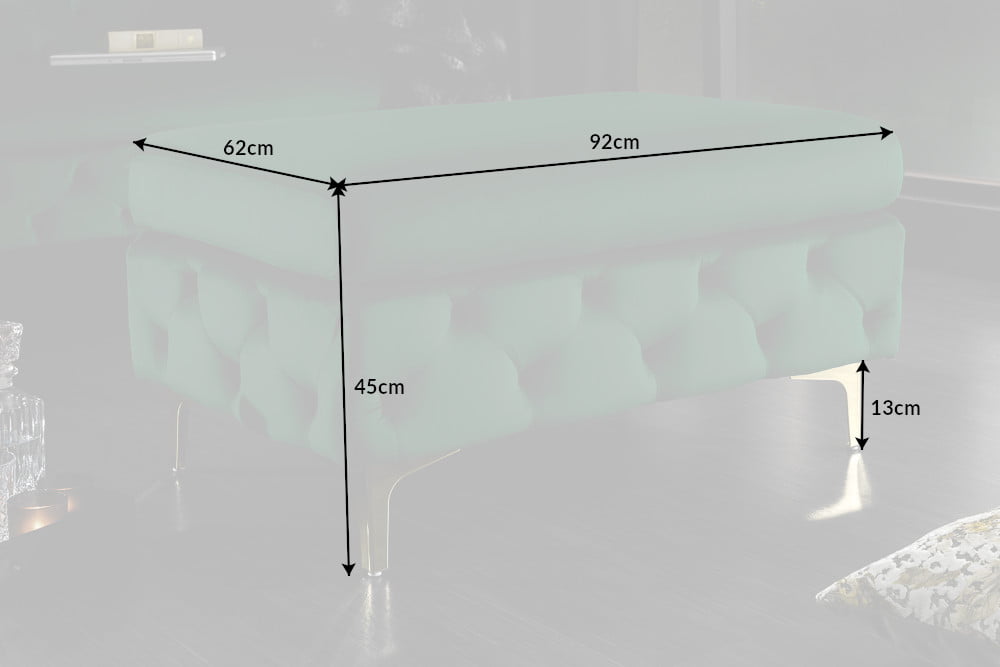 Taburetka moderná smaragdovo zelený zamat – Obrázok 2