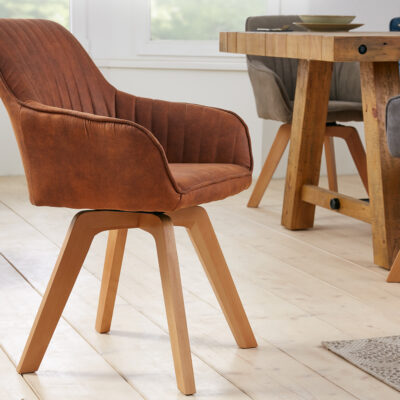 Stolička Livorno vintage hnedá otočná