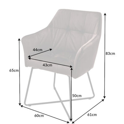 Stolička Loft velvet taupe hnedá s lakťovou opierkou