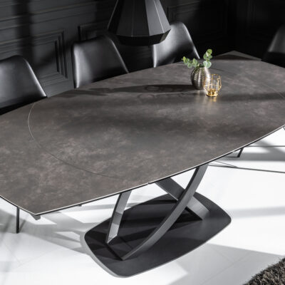Jedálenský stôl Inceptun 130-190cm antracit keramika