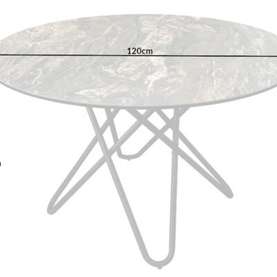 Jedálenský stôl Kruhový 120cm prírodný kameň keramika