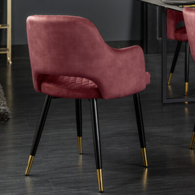 Stolička Paris dekoračné prešívanie zamatovo červená