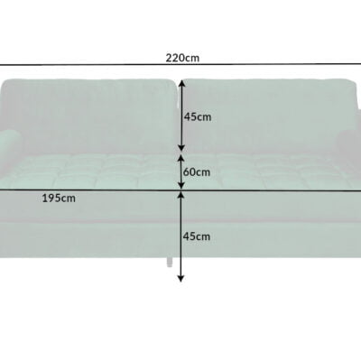 Trojmiestna pohovka COZY VELVET 220cm smaragdovo zelená