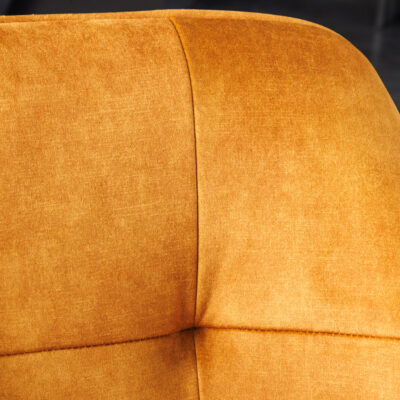 Loft horčicovo žltá zamatová otočná stolička