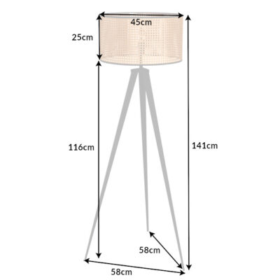 Stojacia lampa viedenský výplet 140cm čierna