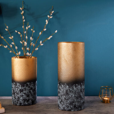 Váza Abstrakt 40cm zlatá patina