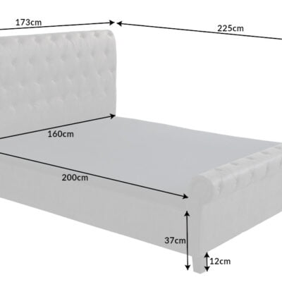 Posteľ Kensington 160x200cm tmavo šedá