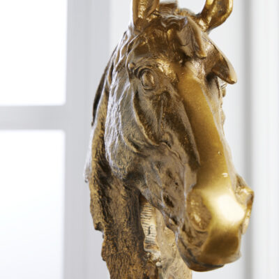 Socha Caballo hlava koňa 40 cm zlatá