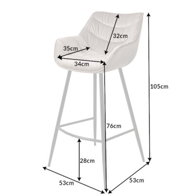 Barová stolička Holandská komfortná velvet champagne