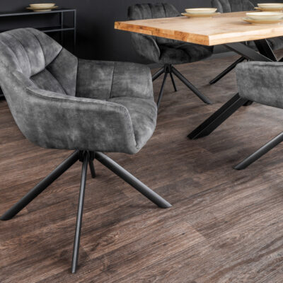 Stolička Papillon velvet svetlo šedá otočná