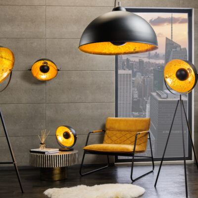 Štúdio závesné svetlo čierne zlato