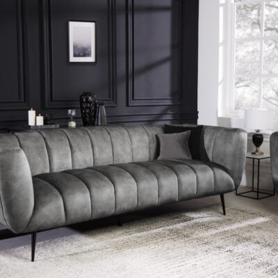 Pohovka NOBLESSE 225 cm zamatovo šedá