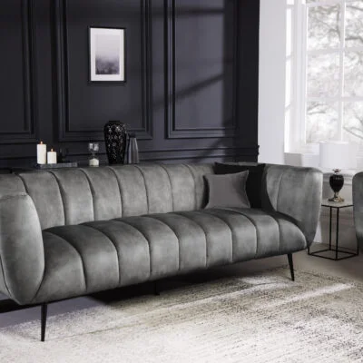 Pohovka NOBLESSE 225 cm zamatovo šedá