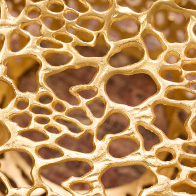 Konferenčný stolík Leaf 55cm zlatá