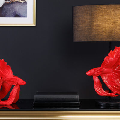 Stolná lampa ryba Crowntail 65cm čierna červená