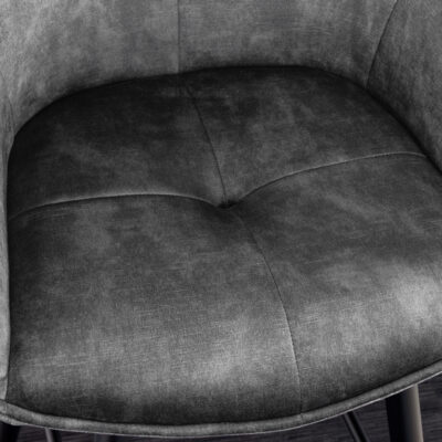 Barová stolička Euphoria 100cm sivá zamatová podrúčka