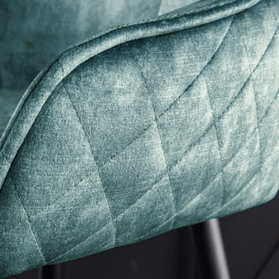 Barová stolička Euphoria 100cm benzínová zamatová lakťová opierka