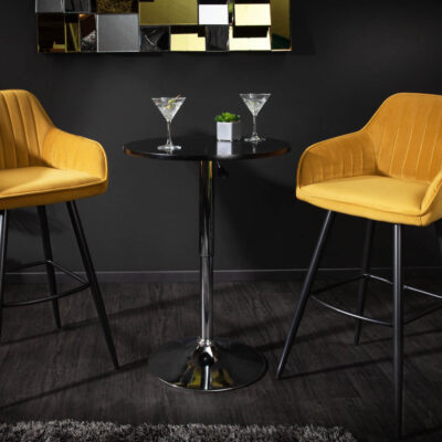Barová stolička Turínska horčicová žltý zamat