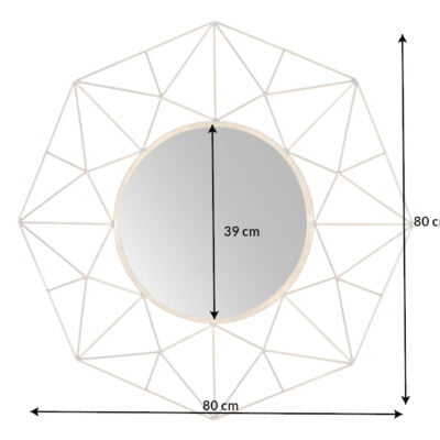 Zrkadlo Diamond 90cm mosadz
