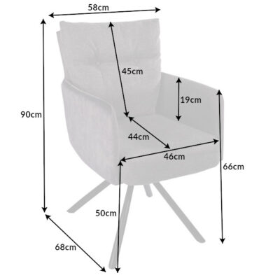 Stolička Big George šedá lakťová opierka otočná