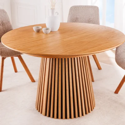 Rozťahovací okrúhly jedálenský stôl VALHALLA WOOD prírodný teplý dub