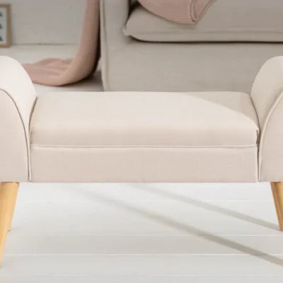 Krásna dizajnová lavica Scarlett 90 cm – v jemnej béžovej látke