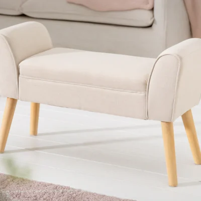 Krásna dizajnová lavica Scarlett 90 cm – v jemnej béžovej látke