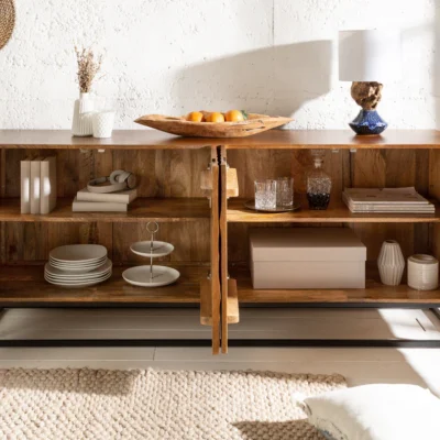 Dizajnová komoda Zorpi 177 cm – masívne mangové drevo / hnedá