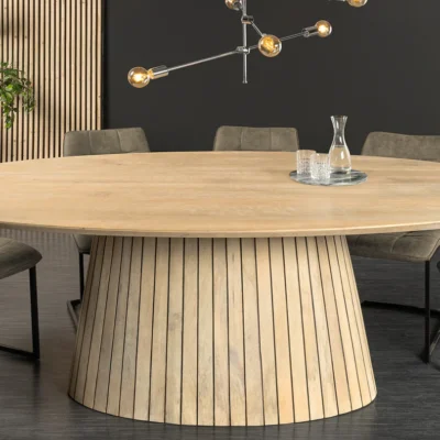Luxusný jedálenský stôl ART DEKO 220 cm – masívne mango a akácia, oválny