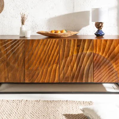 Dizajnová komoda Zorpi 177 cm – masívne mangové drevo / hnedá