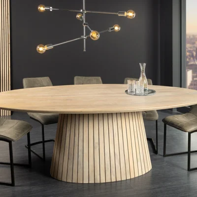 Luxusný jedálenský stôl ART DEKO 220 cm – masívne mango a akácia, oválny