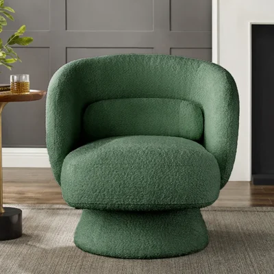 Bossa Kreslo Nova plyšová zelený vzhľad