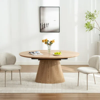 Jedálenský stôl UNIQUE 160-200 cm rozkladací dubový dyhovaný