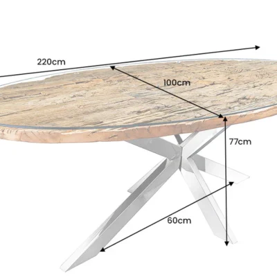 Jedálenský stôl BARRACUDA 220 cm oválny