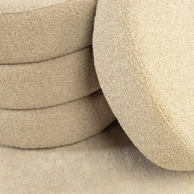 Dizajnová lavica s úložným priestorom TAUPE BOUCLÉ 115 cm – elegantný štýl a komfort