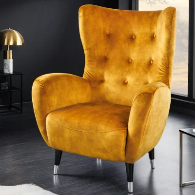 Kreslo ušiak DON horčicovo žltá