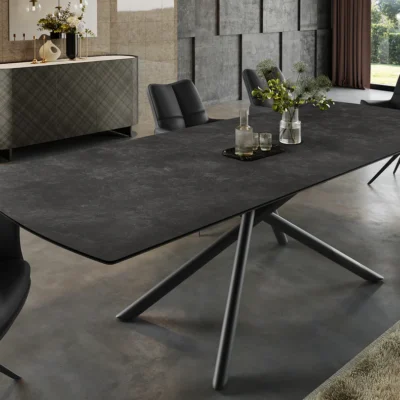 Jedálenský stôl MIKADO 180-230 cm rozkladací s keramickou doskou z grafitového mramoru