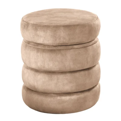 Taburetka VOQUE 50cm zamatové šampanské s úložným priestorom