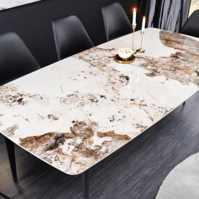 Jedálenský stôl MILANO 160 cm, keramika - vzor prírodného kameňa