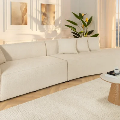 Pohovka ATELIER L 340 cm XXL bouclé béžová